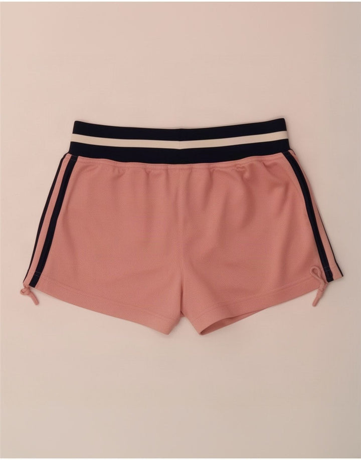 Adidas Womens Sport Shorts UK 12 Medium Pink Colourblock Polyester