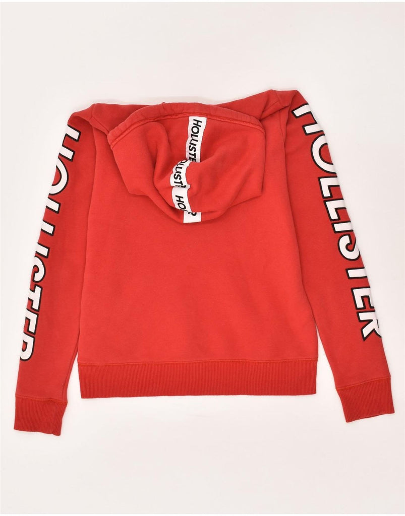 HOLLISTER Womens Graphic Hoodie Jumper UK 4 XS Red | Vintage Hollister | Thrift | Second-Hand Hollister | Used Clothing | Messina Hembry 