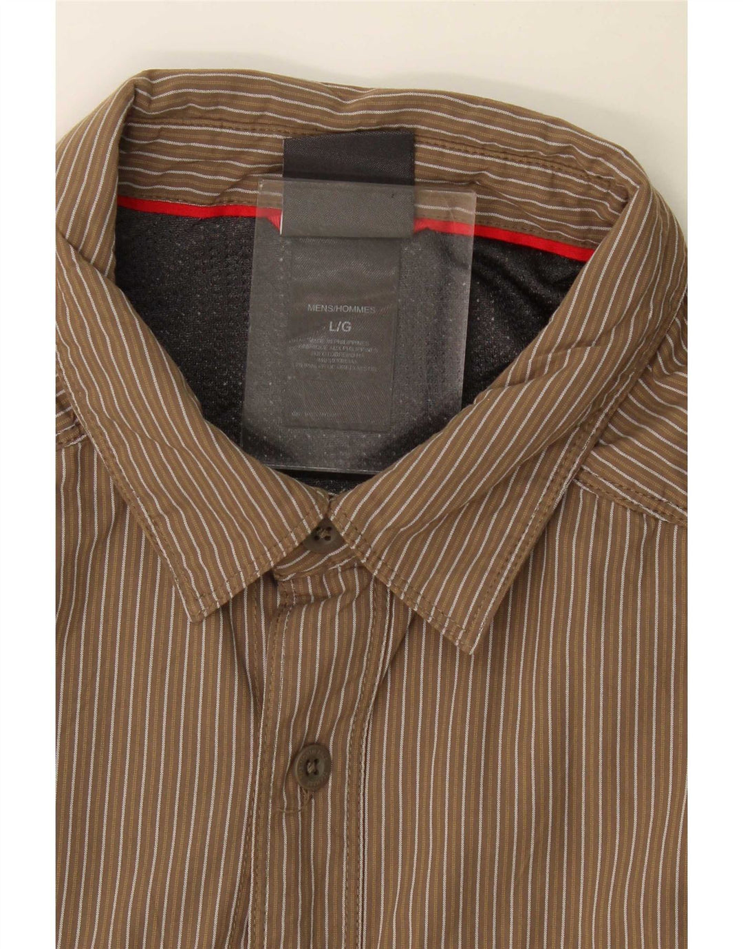 The North Face Mens Shirt Large Brown Pinstripe Nylon