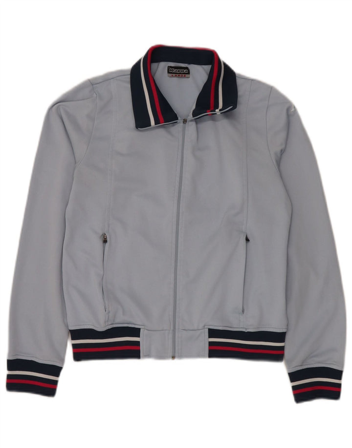 KAPPA Womens Tracksuit Top Jacket UK 14 Large Blue Colourblock Polyester