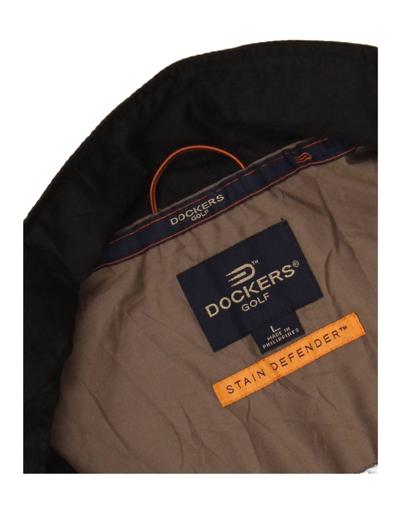 DOCKERS Mens Golf Pullover Tracksuit Top Jacket Large Black Colourblock Vintage Dockers and Second-Hand Dockers from Messina Hembry 