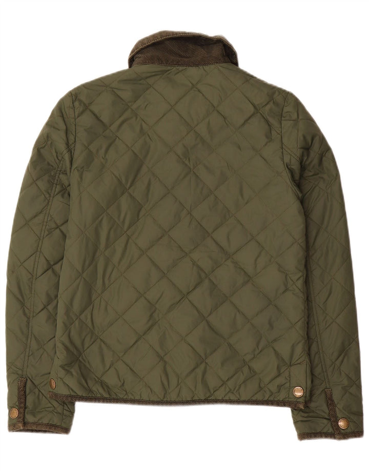 JACK WILLS Womens Quilted Jacket UK 8 Small Khaki Nylon