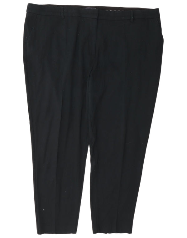 Marks & Spencer Womens High Waist Suit Trousers UK 24 4XL W46 L28 Black