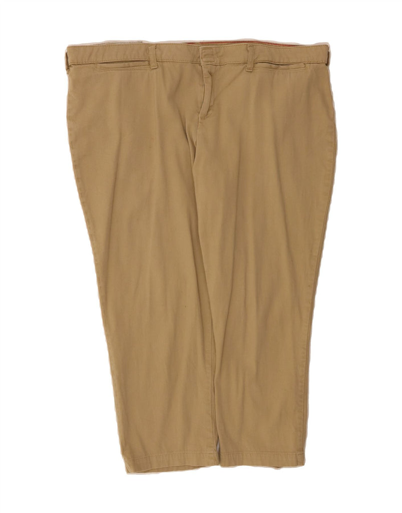 DICKIES Womens Relaxed Fit Cropped Trousers US 18 2XL W40 L24 Beige Cotton Vintage Dickies and Second-Hand Dickies from Messina Hembry 