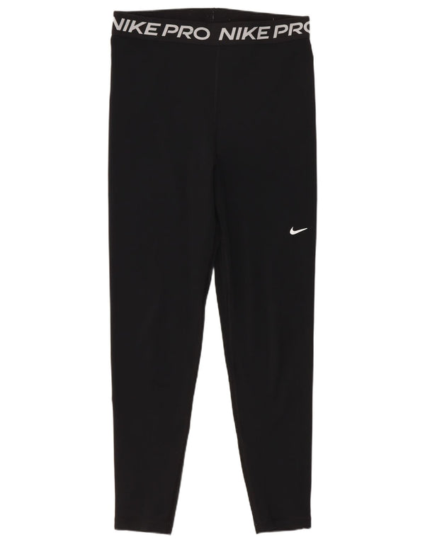 Nike Womens Crop Leggings UK 12 Medium Black Polyester