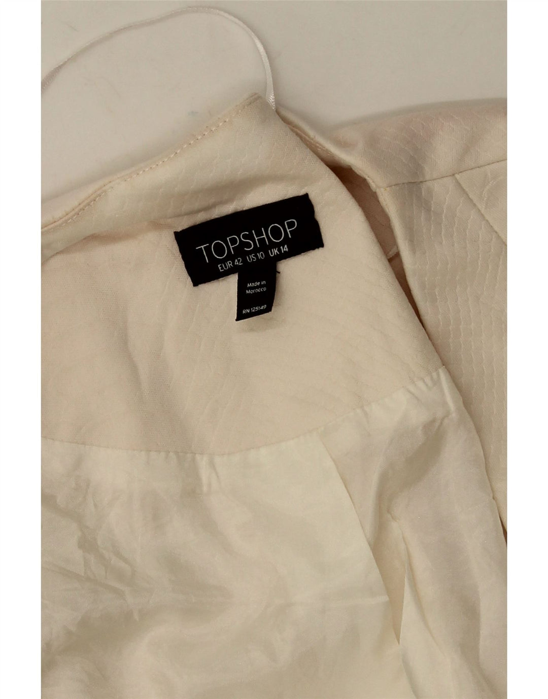 Topshop Womens Open Blazer Jacket UK 14 Large Off White Animal Print