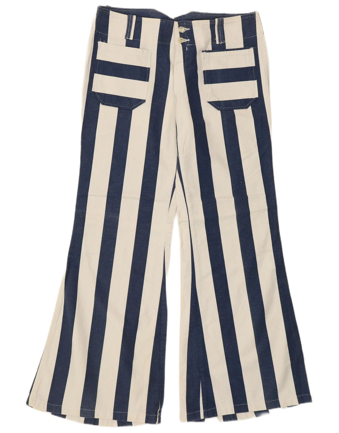 VINTAGE Womens High Waist Casual Trousers IT 48 XL W34 L31 Blue Retro