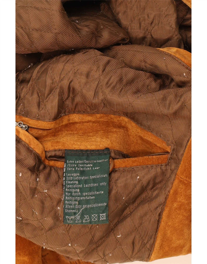 Kingfield Mens Suede Bomber Jacket UK 40 Large Brown Leather
