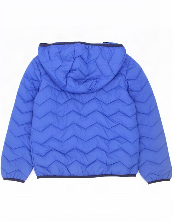 Benetton Boys Hooded Padded Jacket 7-8 Years Medium Blue Polyamide