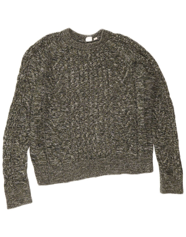 Gap Womens Oversized Crew Neck Jumper Sweater UK 16 Large Grey Flecked