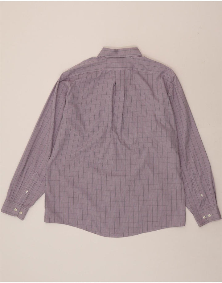 EDDIE BAUER Mens Seattle Relaxed Fit Shirt Large Purple Check Cotton Vintage Eddie Bauer and Second-Hand Eddie Bauer from Messina Hembry 