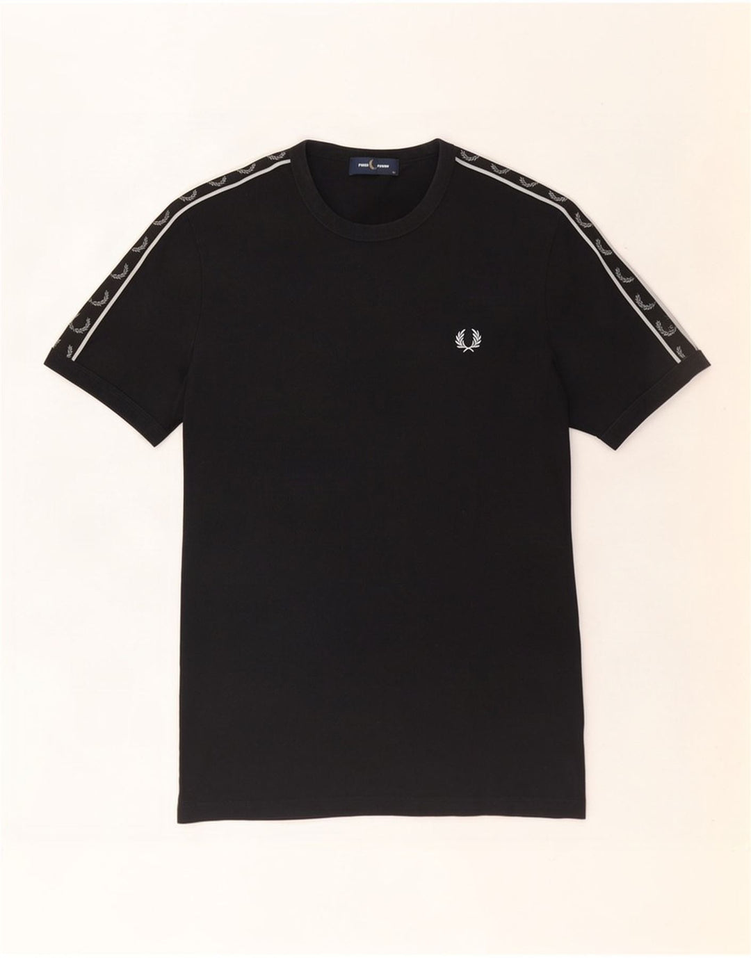 Fred Perry Mens Graphic T-Shirt Top Medium Black Cotton