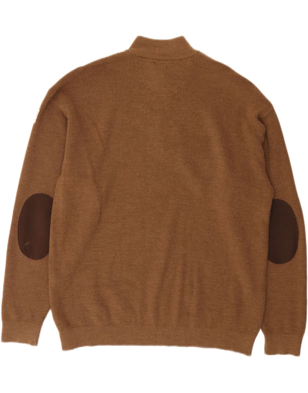 Amerigo Vespucci Mens Zip Neck Jumper Sweater XL Brown