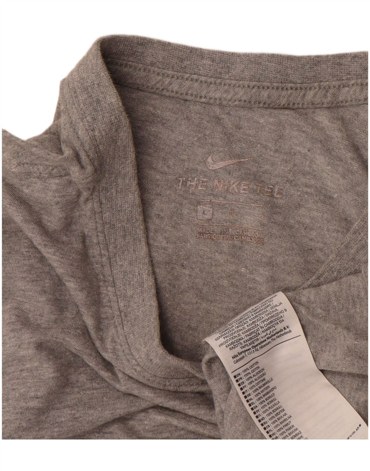 Nike Mens Swoosh Graphic T-Shirt Top Large Grey Cotton