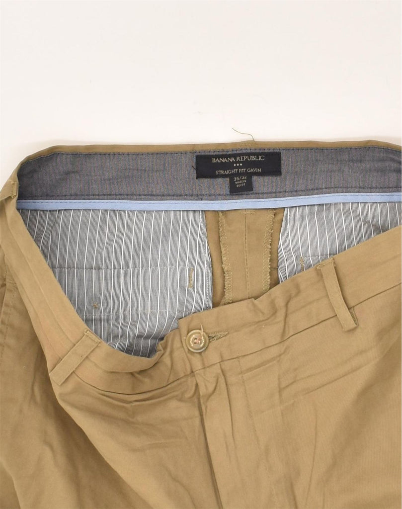 BANANA REPUBLIC Mens Cabin Straight Chino Trousers W35 L32  Brown Cotton | Vintage Banana Republic | Thrift | Second-Hand Banana Republic | Used Clothing | Messina Hembry 