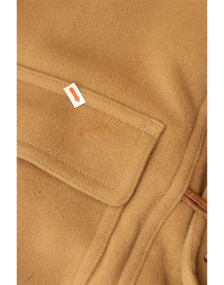 VINTAGE Mens Hooded Duffle Coat IT 52 XL Beige Wool