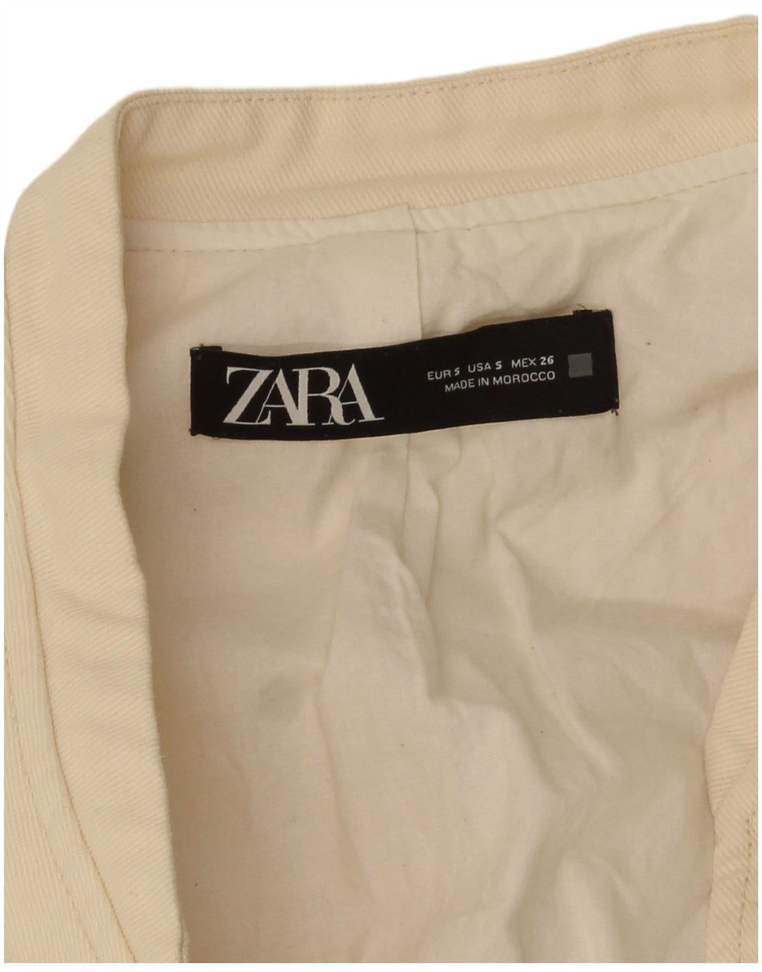 Zara Womens Crop Bomber Jacket UK 10 Small Off White