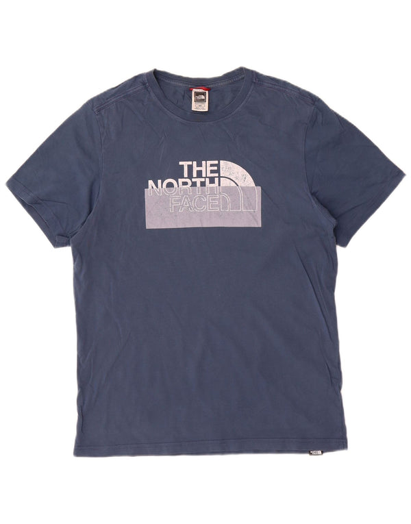 The North Face Mens Graphic T-Shirt Top Medium Blue Cotton
