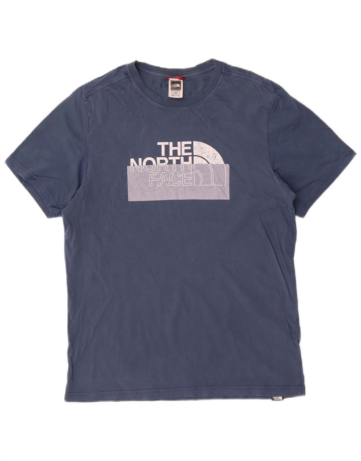 The North Face Mens Graphic T-Shirt Top Medium Blue Cotton