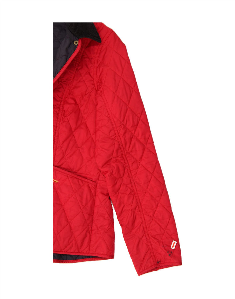 BARBOUR Womens Quilted Jacket UK 12 Medium Red Vintage Barbour and Second-Hand Barbour from Messina Hembry 