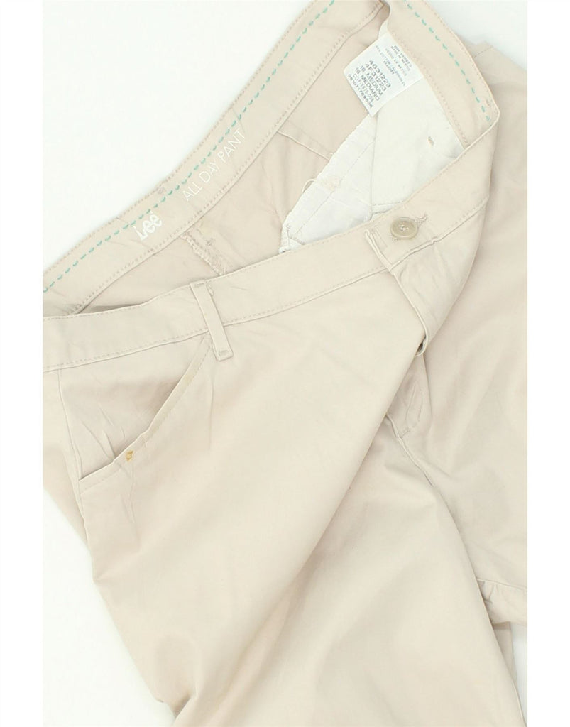 LEE Womens Straight Casual Trousers US 16  2XL W34 L30  Beige Cotton | Vintage Lee | Thrift | Second-Hand Lee | Used Clothing | Messina Hembry 