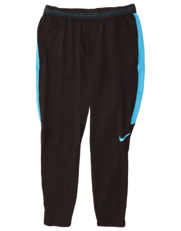 Nike Womens Dri Fit Tracksuit Trousers UK 14 Medium Black Colourblock