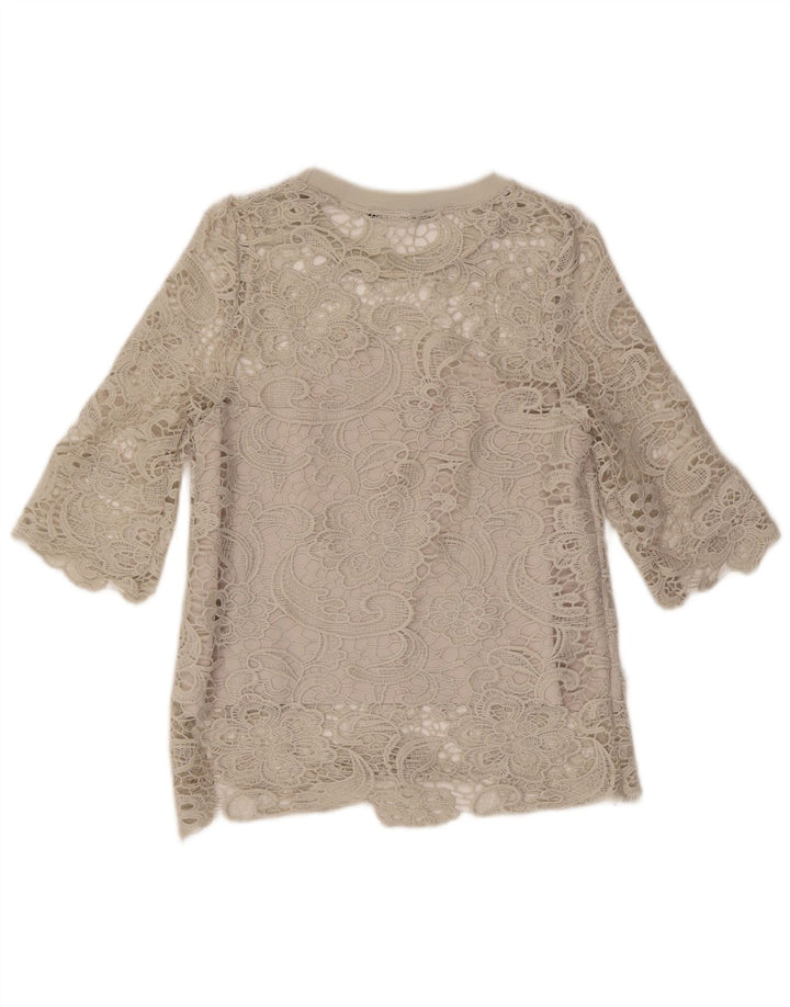 Zara Womens Blouse Top UK 10 Small Grey Floral