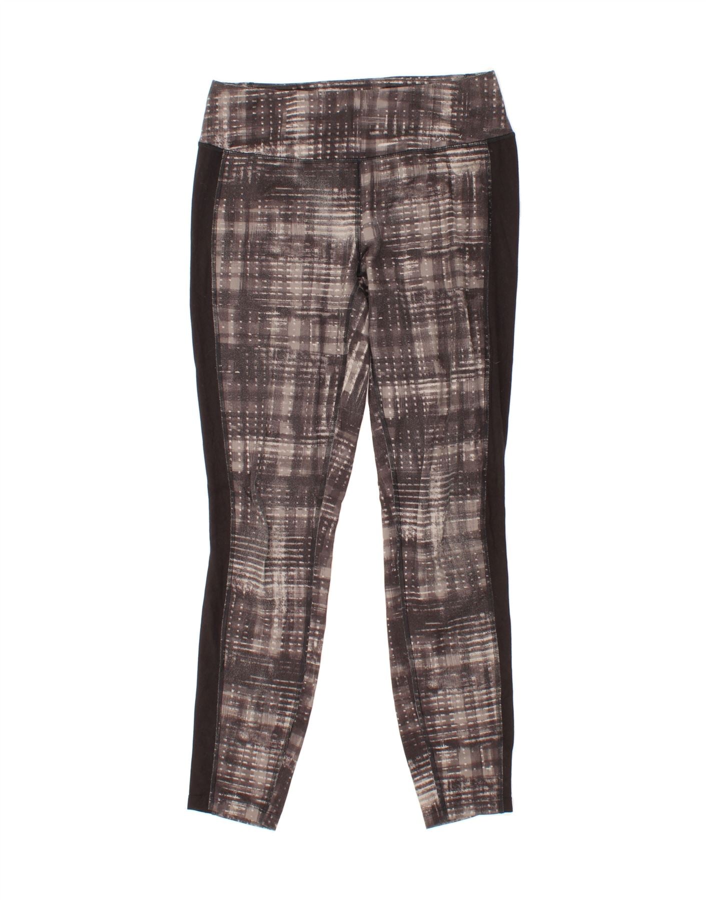 EDDIE BAUER Womens Leggings UK 12 Medium Grey Check Polyester