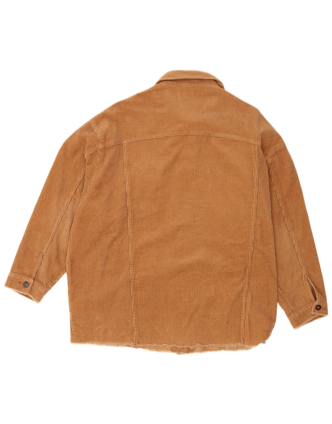 Zara Womens Oversized Corduroy Jacket UK 16 Large Beige Cotton