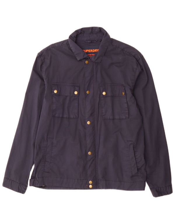 Superdry Mens Utility Jacket UK 38 Medium Navy Blue Cotton