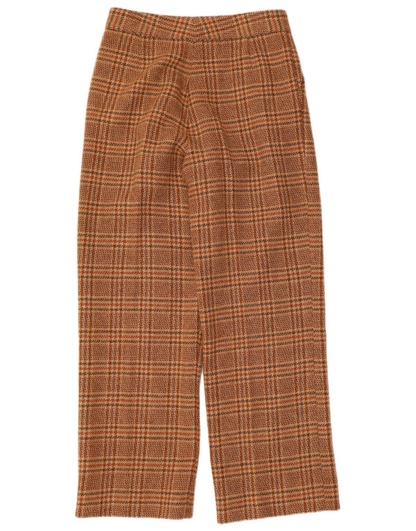 Vintage Womens Straight Chino Trousers W28 L28 Brown Check