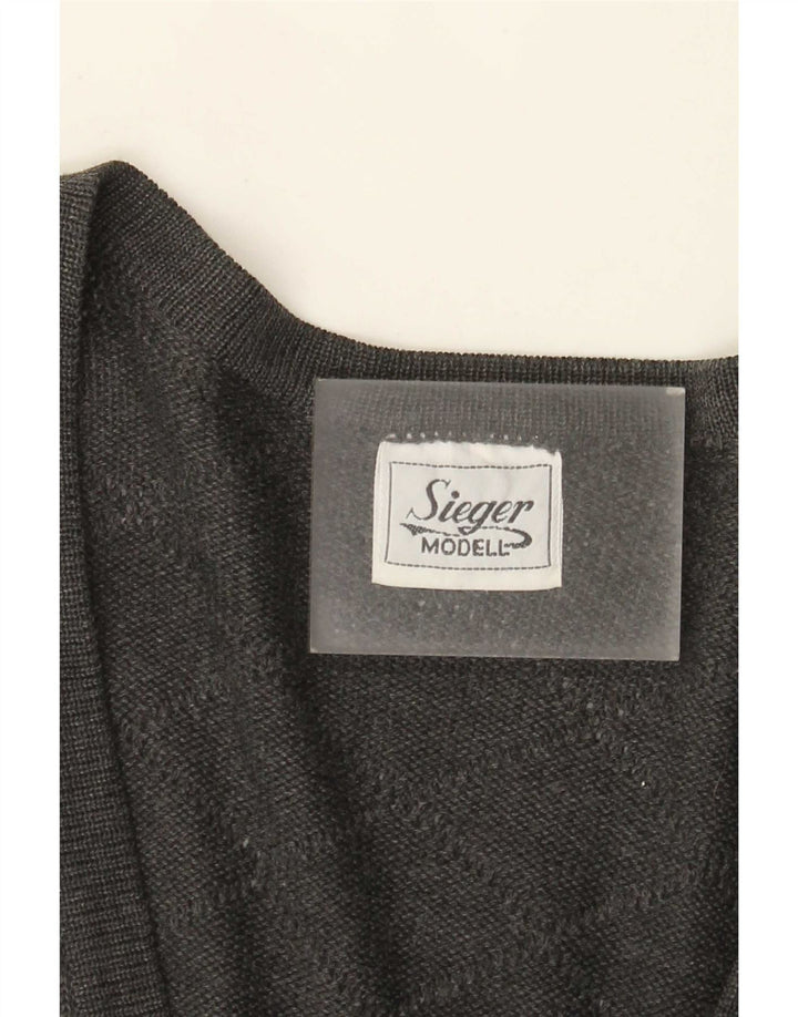 Vintage Womens Cardigan Sweater EU 46 XL Grey Check Polyacrylic