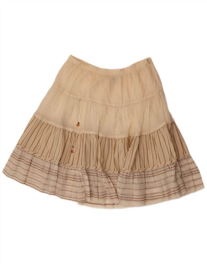 Cerruti 1881 Womens See Through A-Line Skirt W30 Medium  Beige Striped