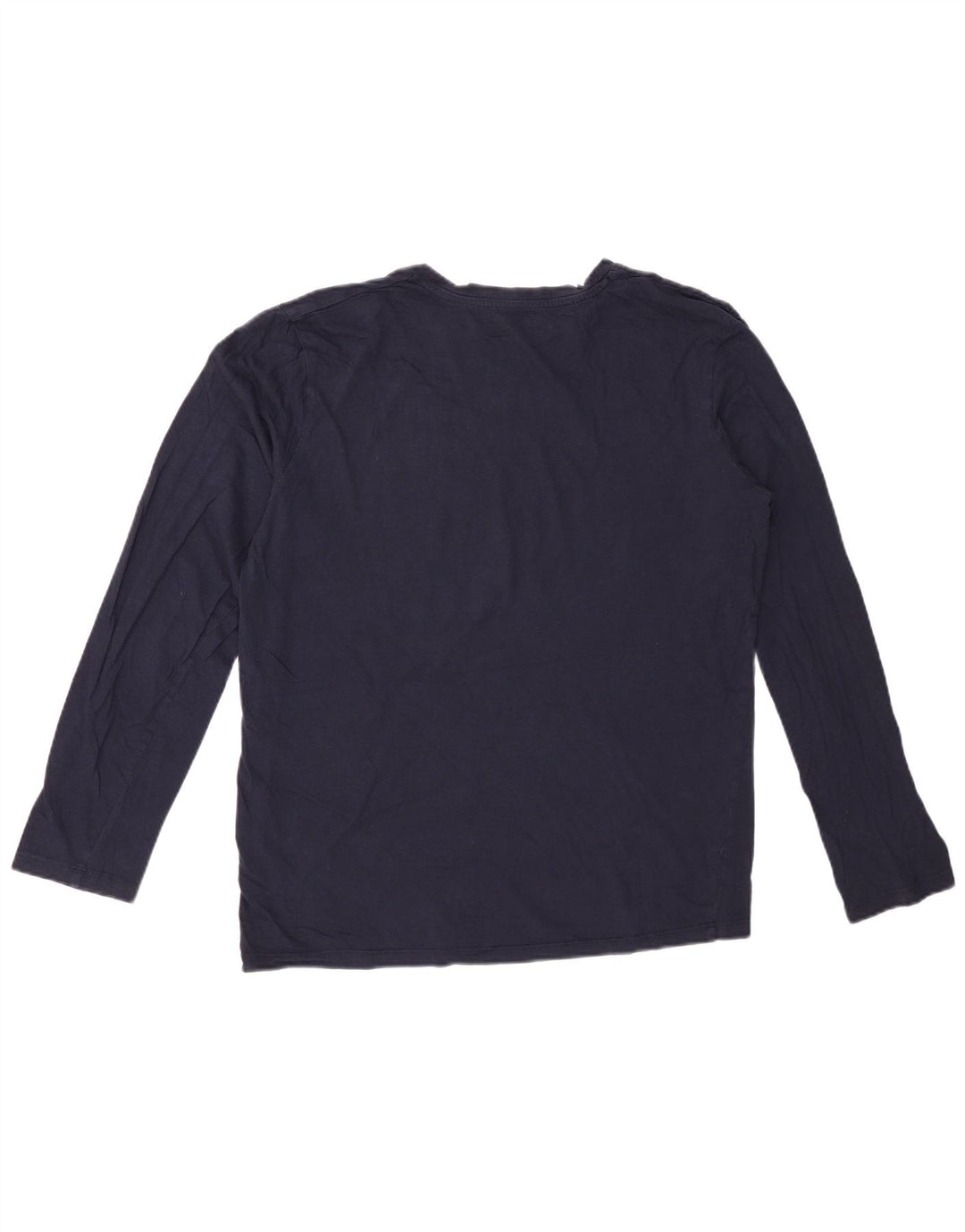 JACK & JONES Mens Graphic Top Long Sleeve Medium Navy Blue Cotton