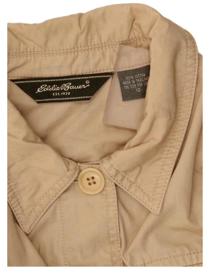 Eddie Bauer Womens Utility Jacket US 12 Large Beige Cotton