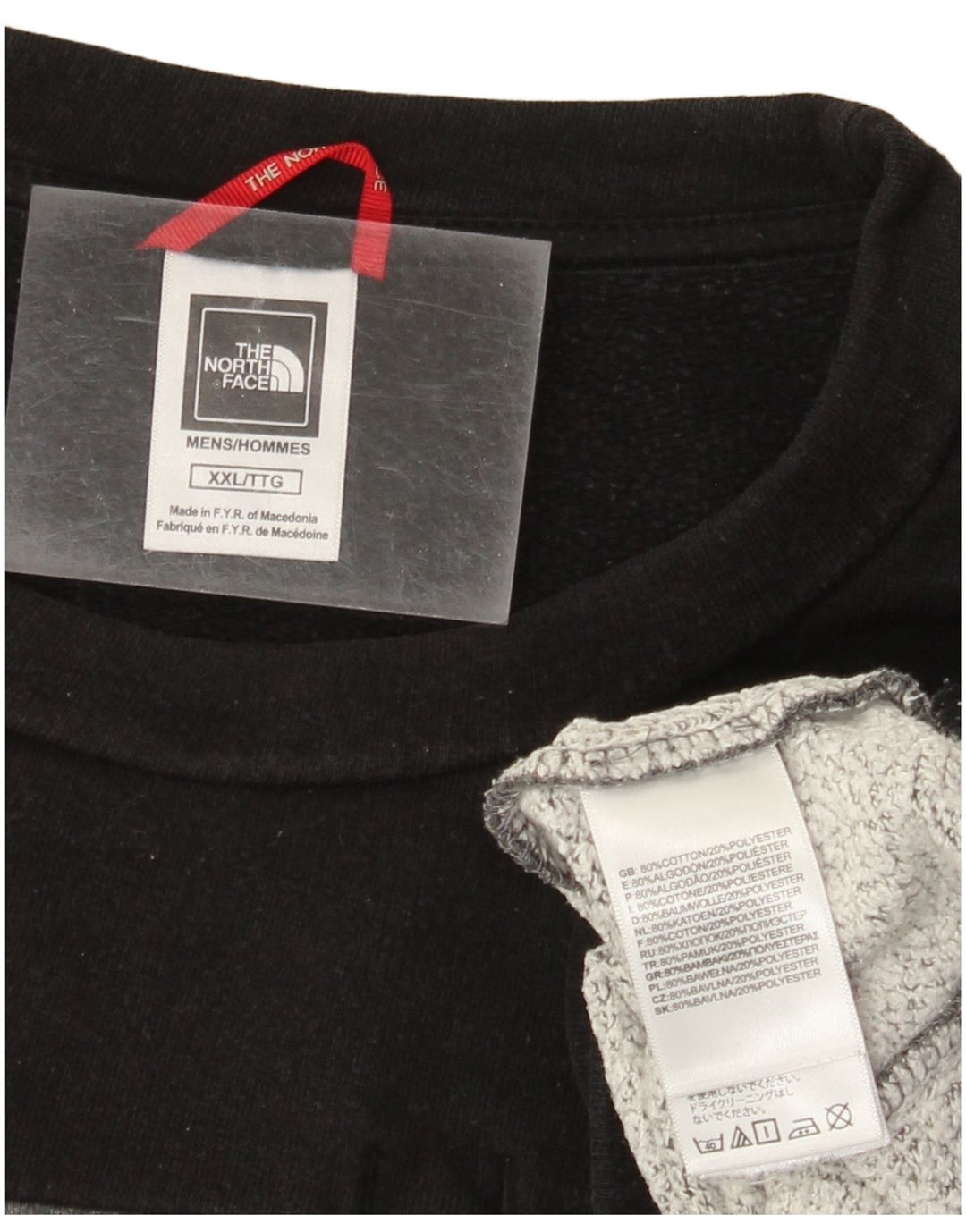 The North Face Mens Sweatshirt Jumper 2XL Grey Colourblock Cotton Modern