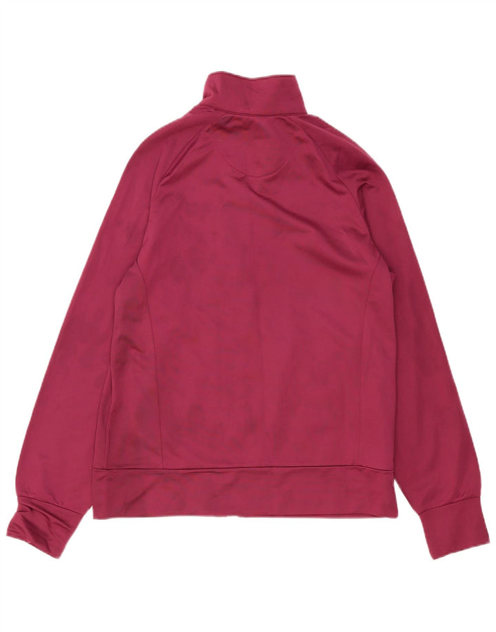 LOTTO Womens Tracksuit Top Jacket UK 16 Large Burgundy Polyester