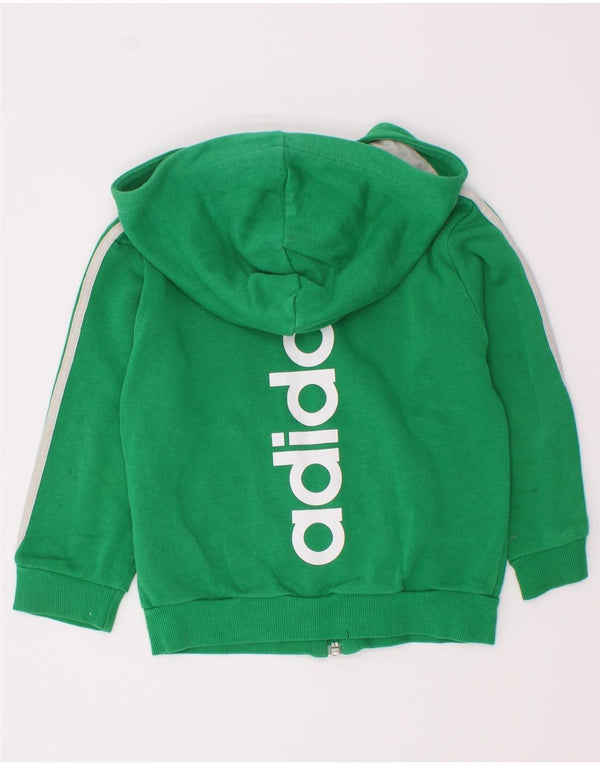Adidas Baby Boys Graphic Zip Hoodie Sweater 18-24 Months Green Cotton