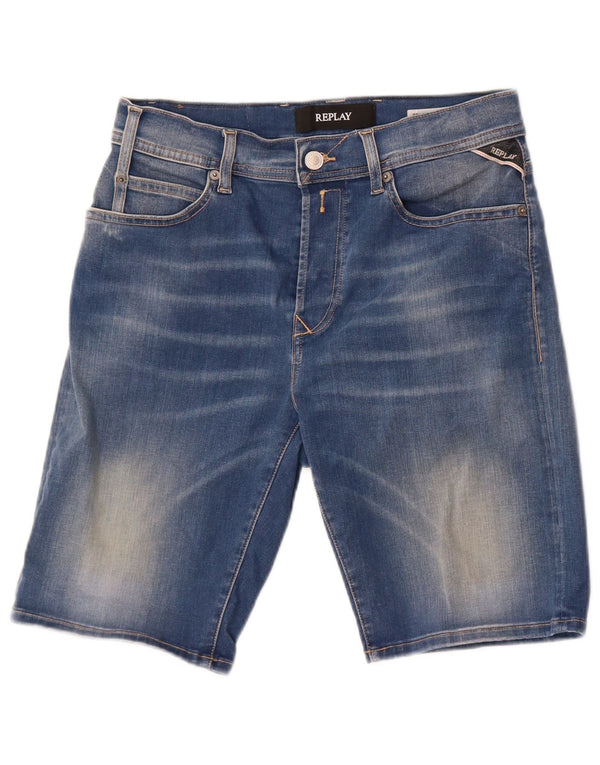 Replay Mens Denim Shorts W28 Small  Blue Cotton