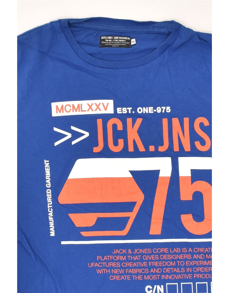 JACK & JONES Mens Graphic T-Shirt Top Small Blue Cotton | Vintage Jack & Jones | Thrift | Second-Hand Jack & Jones | Used Clothing | Messina Hembry 