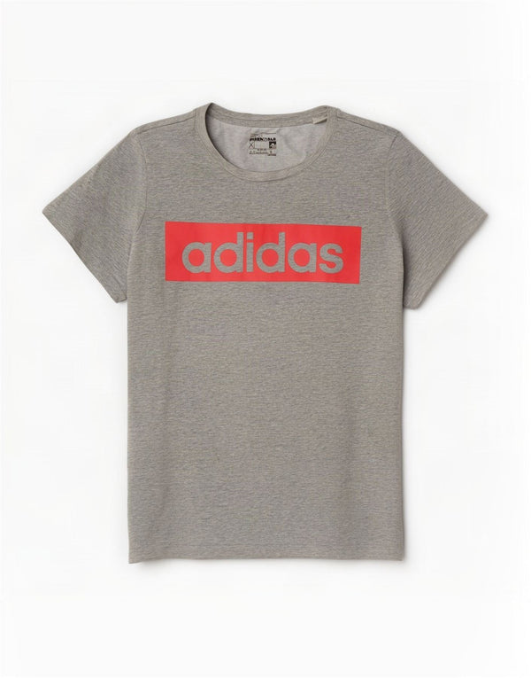 Adidas Womens Graphic T-Shirt Top UK 18 XL Grey Cotton