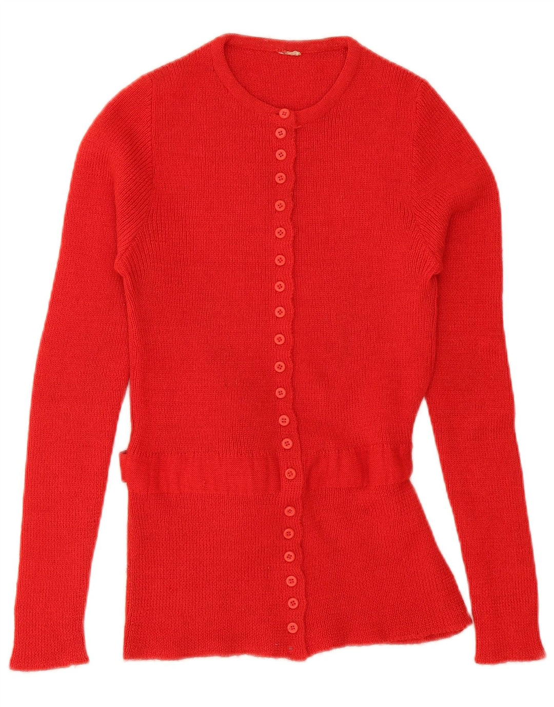 Vintage Womens Cardigan Sweater UK 12 Medium Red