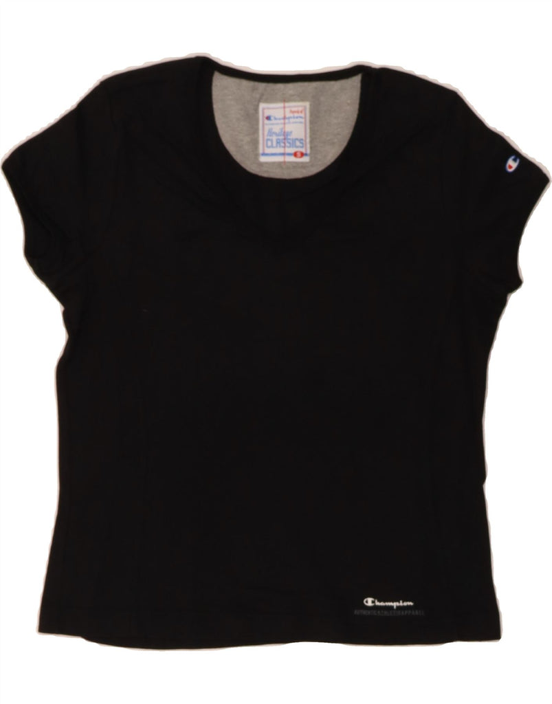 CHAMPION Womens Heritage Classics T-Shirt Top UK 10 Small Black Cotton Vintage Champion and Second-Hand Champion from Messina Hembry 
