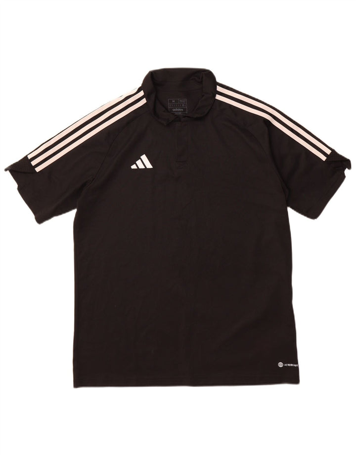 ADIDAS Mens Aeroready Regular Fit Polo Shirt Medium Black Polyester