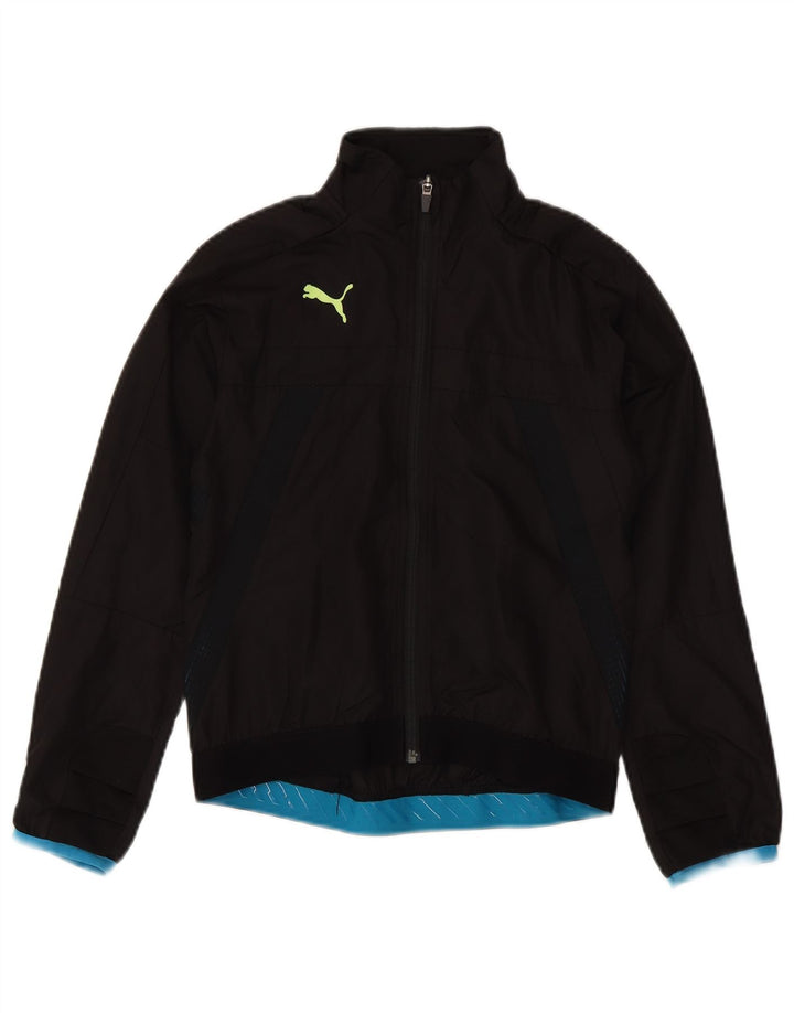PUMA Boys Tracksuit Top Jacket 11-12 Years Black Polyester