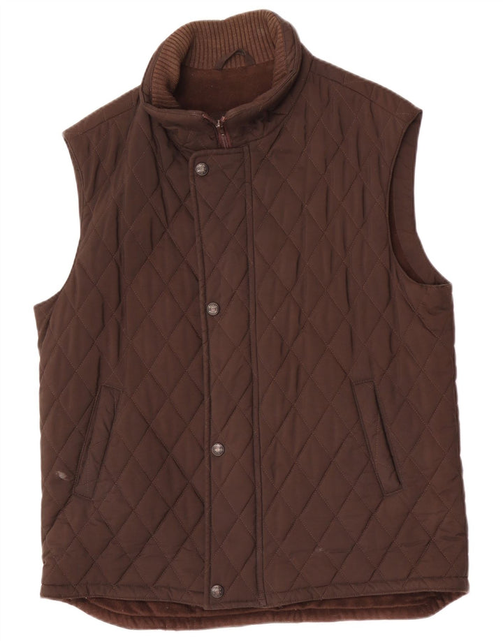 Arcadia Mens Quilted Gilet UK 38 Medium Brown