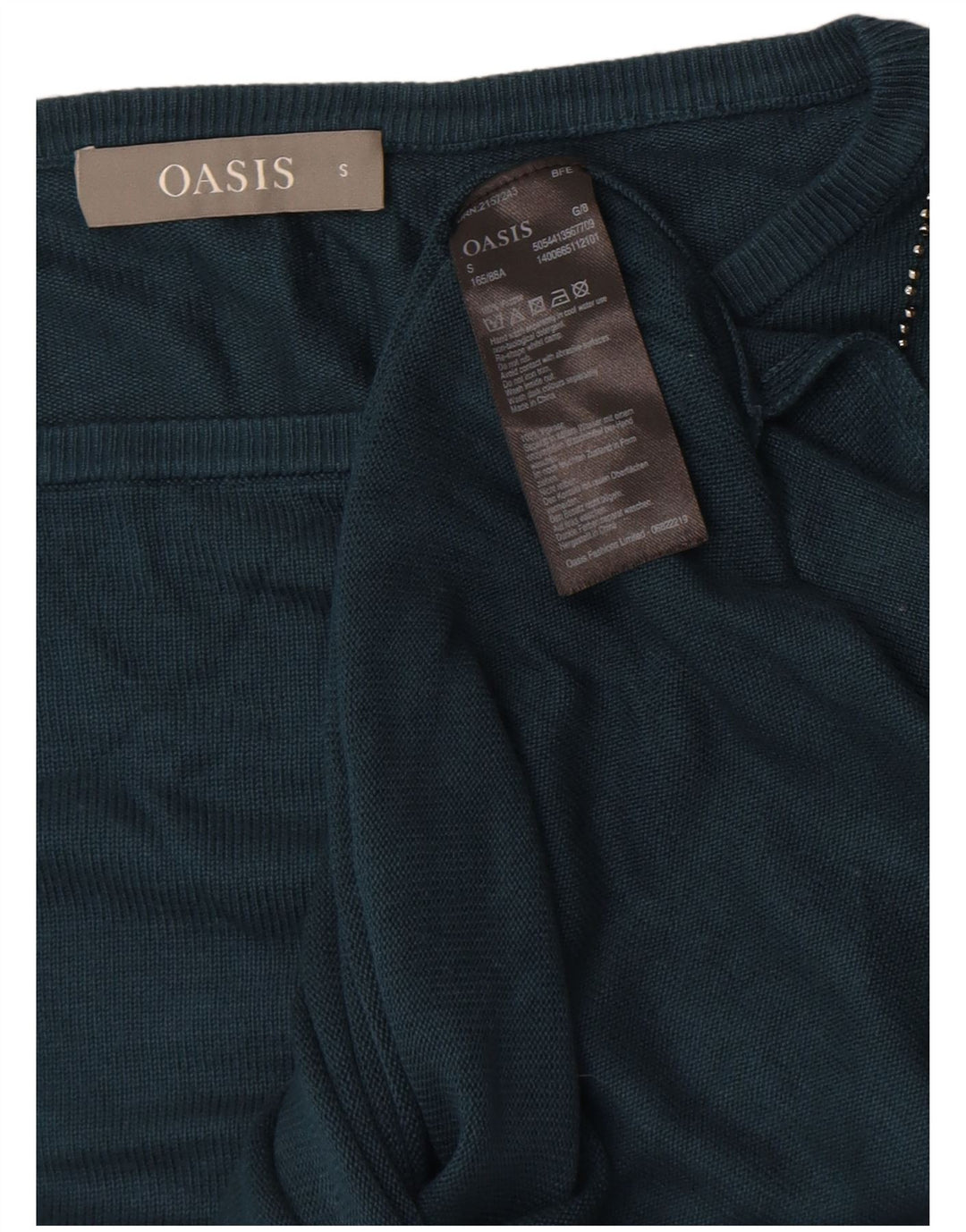 Oasis Womens Oversized Boat Neck Jumper Sweater UK 10 Small Blue Viscose