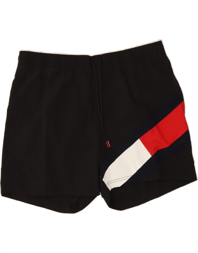 TOMMY HILFIGER Mens Slim Fit Swimming Shorts 2XL  Black Colourblock Vintage Tommy Hilfiger and Second-Hand Tommy Hilfiger from Messina Hembry 