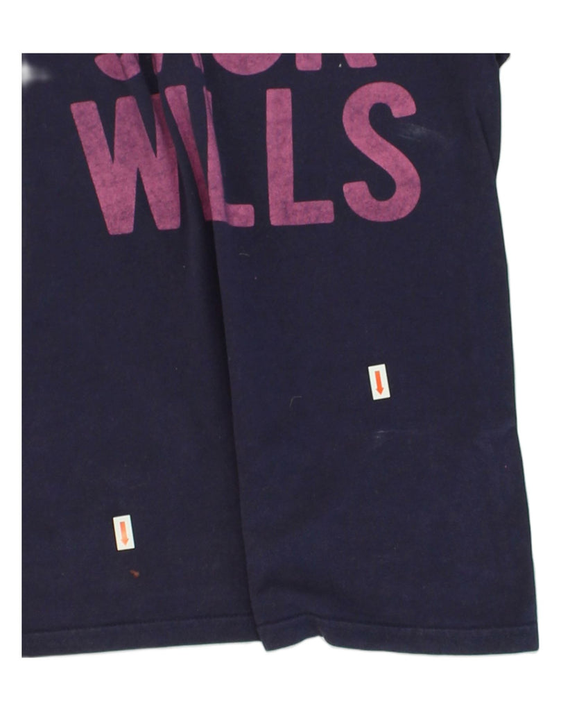 JACK WILLS Womens Graphic T-Shirt Top UK 8 Small Navy Blue Cotton | Vintage Jack Wills | Thrift | Second-Hand Jack Wills | Used Clothing | Messina Hembry 