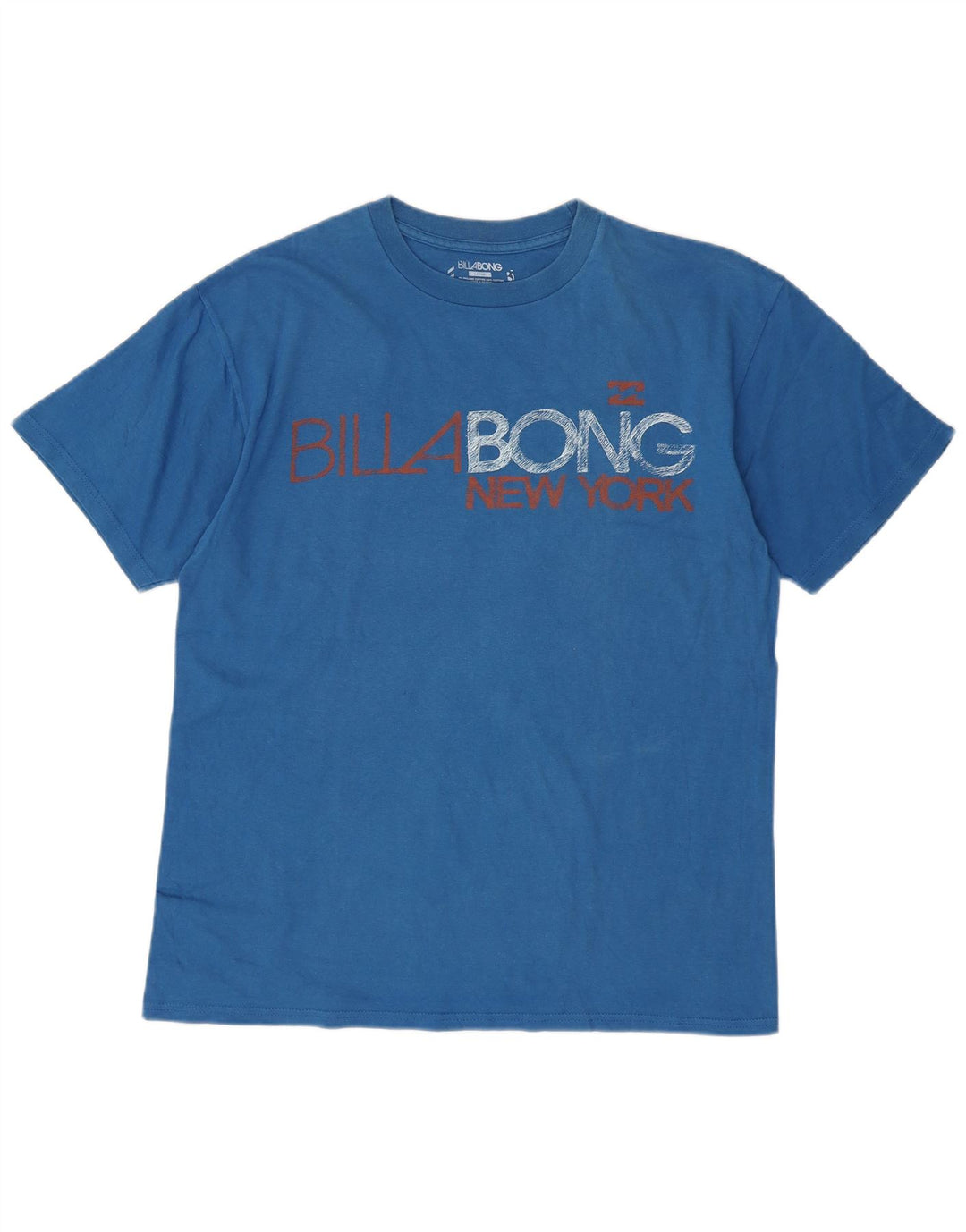 BILLABONG Mens Graphic T-Shirt Top Large Blue Cotton